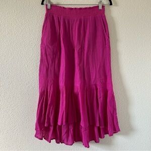 Edme & Esyllte  Women’s Midi Skirt XS Magenta Elastic Party Dressy Mob Wives